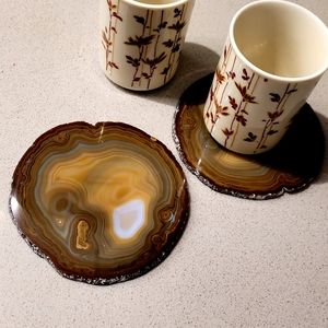 SUPER SALE 🎉 PERFECT AGATE TWIN SET - Natural Slice Coaster